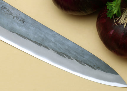 Yoshihiro Kurouchi Black-Forged Blue Steel Stainless Clad Gyuto Chefs Knife (Ebony Handle)