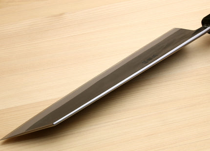 Yoshihiro Kurouchi Black-Forged Blue Steel Stainless Clad Kiritsuke Chef Knife Ebony wood Handle