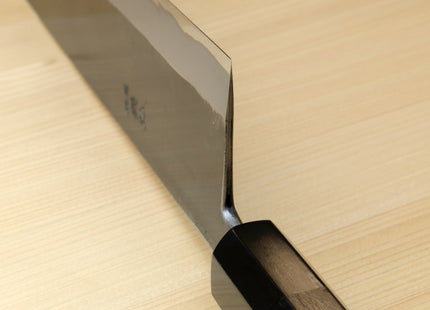 Yoshihiro Kurouchi Black-Forged Blue Steel Stainless Clad Kiritsuke Chef Knife Ebony wood Handle