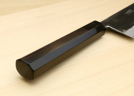 Yoshihiro Kurouchi Black-Forged Blue Steel Stainless Clad Kiritsuke Chef Knife Ebony wood Handle
