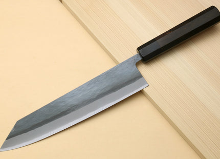 Yoshihiro Kurouchi Black-Forged Blue Steel Stainless Clad Kiritsuke Multipurpose Chef Knife (Ebony Handle)