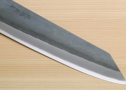Yoshihiro Kurouchi Black-Forged Blue Steel Stainless Clad Kiritsuke Multipurpose Chef Knife (Ebony Handle)