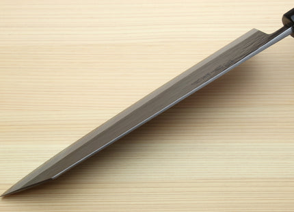Yoshihiro Kurouchi Black-Forged Blue Steel Stainless Clad Kiritsuke Multipurpose Chef Knife (Ebony Handle)