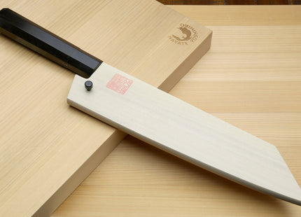 Yoshihiro Kurouchi Black-Forged Blue Steel Stainless Clad Kiritsuke Multipurpose Chef Knife (Ebony Handle)