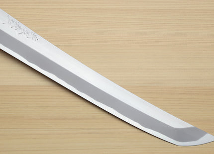 Yoshihiro Masashi Hongasumi White Steel Curved Sakimaru Takobiki Sushi Sashimi Japanese Knife Ebony Handle