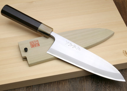 Yoshihiro Masashi Hongasumi White Steel Deba Fish Fillet Chef Knife with Ebony Handle