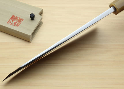 Yoshihiro Masashi Hongasumi White Steel Deba Fish Fillet Chef Knife with Ebony Handle
