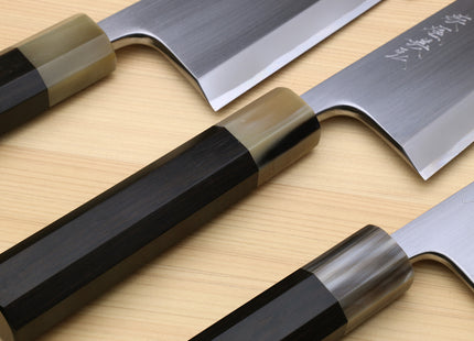 Yoshihiro Masashi Hongasumi White Steel Deba Fish Fillet Chef Knife with Ebony Handle