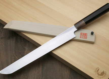 Yoshihiro Masashi Hongasumi White Steel Sakimaru Takobiki Sushi Sashimi Japanese Knife Ebony Handle