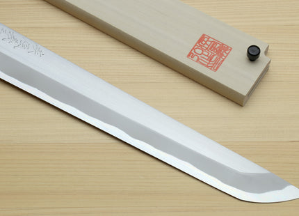 Yoshihiro Masashi Hongasumi White Steel Sakimaru Takobiki Sushi Sashimi Japanese Knife Ebony Handle