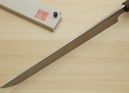 Yoshihiro Masashi Hongasumi White Steel Sakimaru Takobiki Sushi Sashimi Japanese Knife Ebony Handle