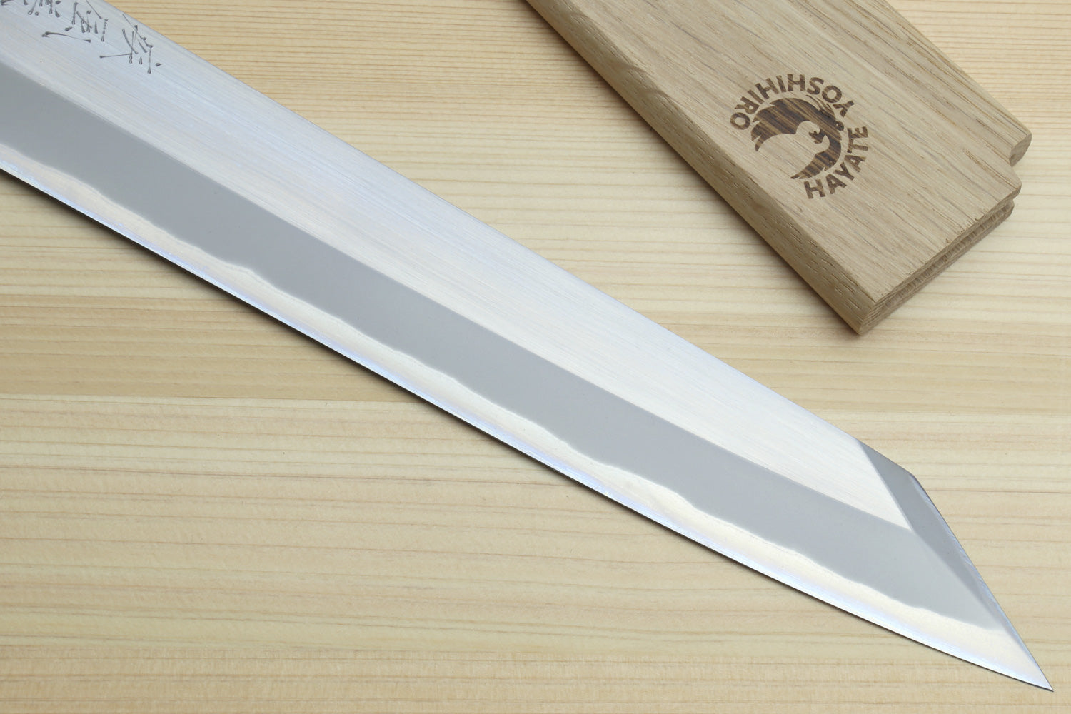 Yoshihiro Masashi Hongasumi White Steel Yanagi-Kiritsuke Sushi Sashimi Japanese Knife Ebony Handle