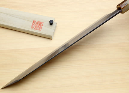 Yoshihiro Masashi Hongasumi White Steel Yanagi-Kiritsuke Sushi Sashimi Japanese Knife Ebony Handle