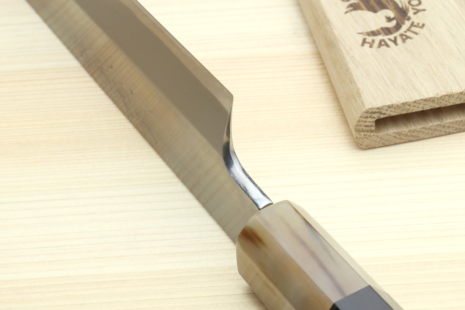 Yoshihiro Masashi Hongasumi White Steel Yanagi-Kiritsuke Sushi Sashimi Japanese Knife Ebony Handle