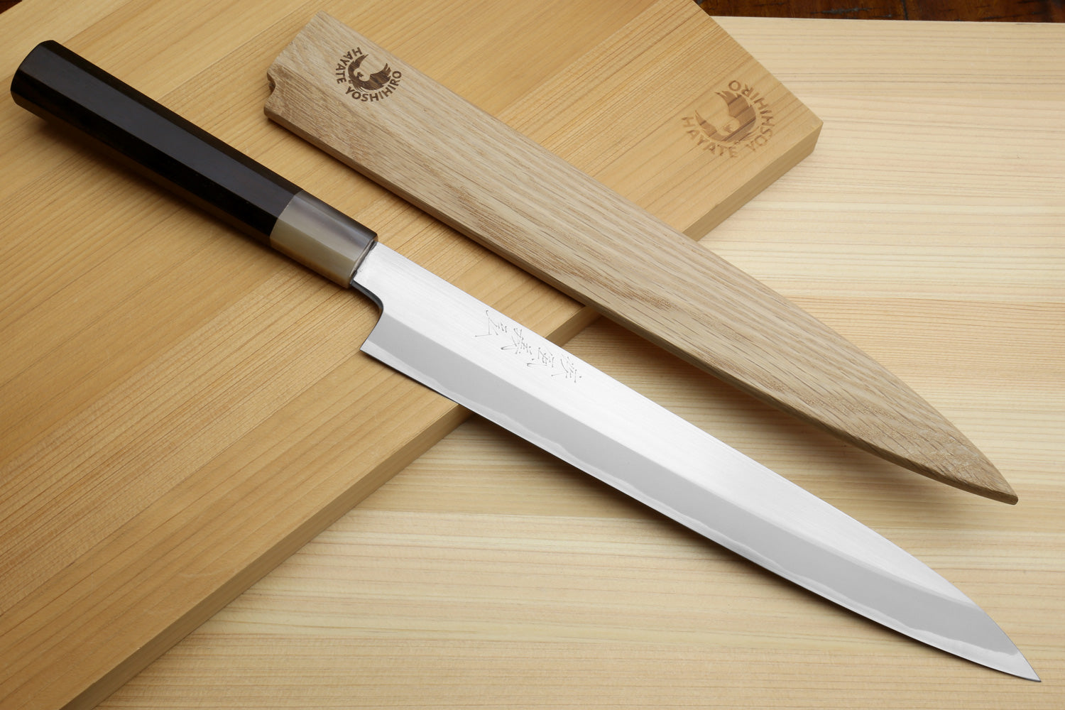 Yoshihiro Masashi Hongasumi White Steel Yanagi Sushi Sashimi Japanese Knife Ebony Handle