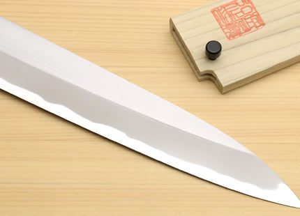 Yoshihiro Masashi Hongasumi White Steel Yanagi Sushi Sashimi Japanese Knife Ebony Handle