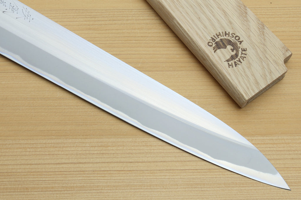 Yoshihiro Masashi Hongasumi White Steel Yanagi Sushi Sashimi Japanese Knife Ebony Handle