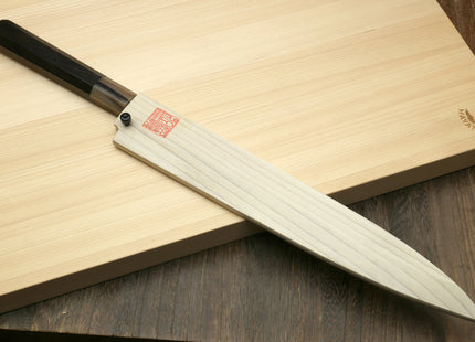 Yoshihiro Masashi Hongasumi White Steel Yanagi Sushi Sashimi Japanese Knife Ebony Handle