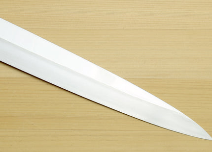 Yoshihiro SVG-10 Semi-Stainless Steel Mirror Finished Yanagi Sushi Sashimi Japanese Knife Triple Ring Handle with Water Buffalo Horn Bolster