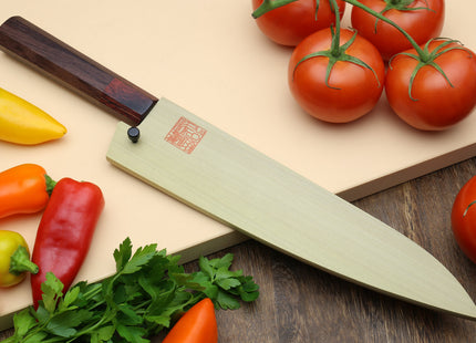 Yoshihiro VG-10 46 Layers Hammered Damascus Gyuto Japanese Chefs Knife (Octagonal Shitan Rosewood Handle)