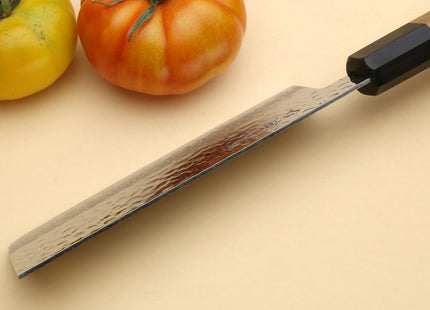 Yoshihiro VG-10 46 Layers Hammered Damascus Nakiri Japanese Vegetable Knife (6.5" (165mm)) (Ambrosia Handle)