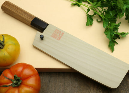Yoshihiro VG-10 46 Layers Hammered Damascus Nakiri Japanese Vegetable Knife (6.5" (165mm)) (Ambrosia Handle)