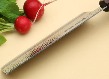 Yoshihiro VG-10 46 Layers Hammered Damascus Nakiri Japanese Vegetable Knife (6.5" (165mm)) (Rosewood Handle)