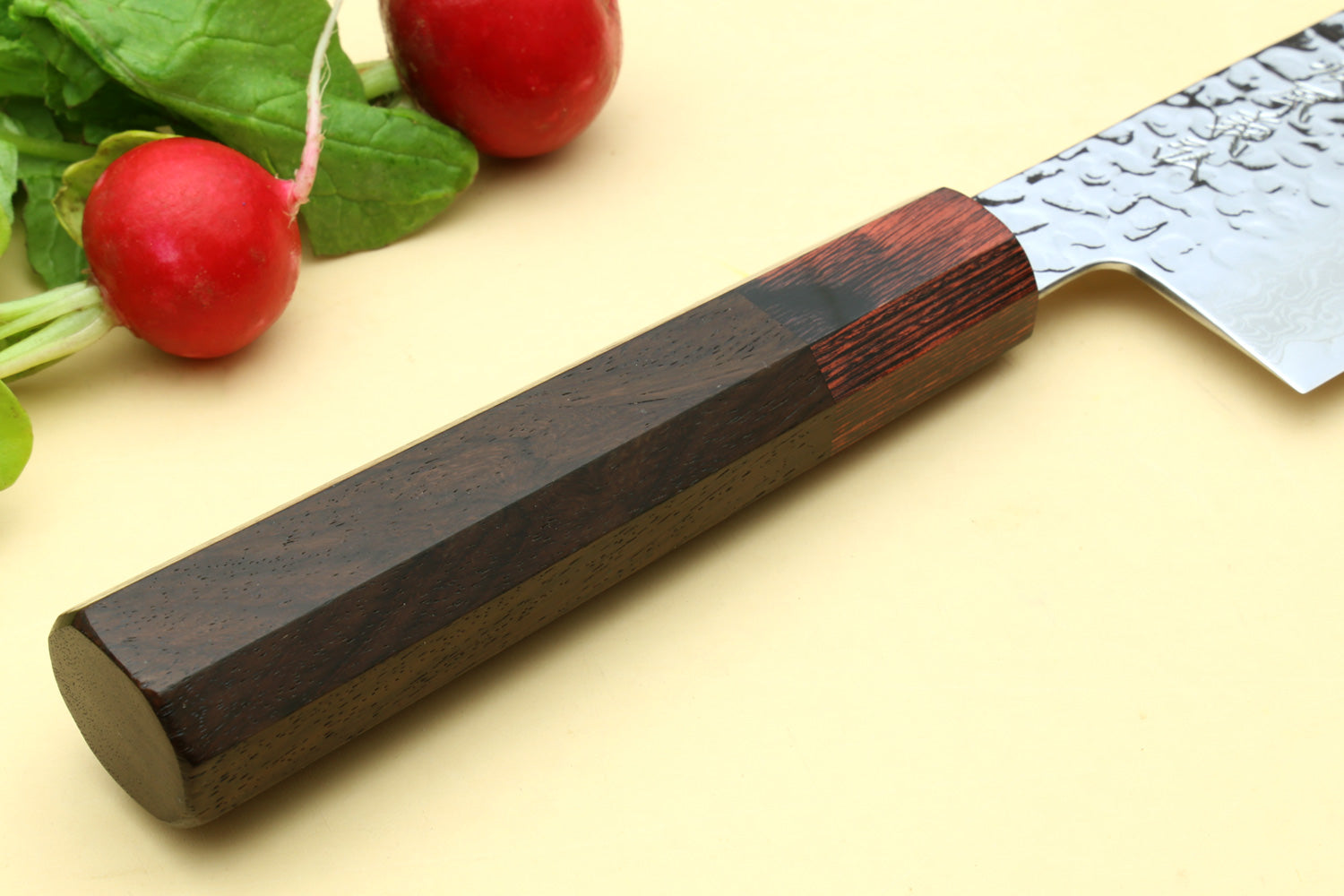 Yoshihiro VG-10 46 Layers Hammered Damascus Nakiri Japanese Vegetable Knife (6.5" (165mm)) (Rosewood Handle)