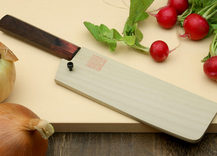 Yoshihiro VG-10 46 Layers Hammered Damascus Nakiri Japanese Vegetable Knife (6.5" (165mm)) (Rosewood Handle)