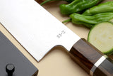 Yoshihiro Damascus SG-II (R-2) Semi-Stainless Kiritsuke Chef Knife, Silver Ring Ebony Handle