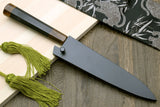 Yoshihiro Hiryu Ginsan High Carbon Stainless Steel Petty Kiritsuke Utility Knife Ebony Handle with Nuri Saya Cover