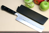 Yoshihiro Aoko Blue Steel Stainless Clad Nakiri Japanese Knife 6.5'' (165mm) Black Pakkawood Handle