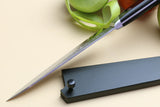 Yoshihiro Aoko Blue Steel Stainless Clad Petty Japanese Knife 5.3'' (135mm) Black Pakkawood Handle
