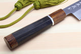 Yoshihiro Hiryu Ginsan High Carbon Stainless Steel Kiritsuke Multipurpose Knife Silver Ring Ebony Handle with Nuri Saya Cover