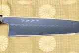 Yoshihiro Mizu Yaki Honyaki Shiroko White Steel #2 Mirror Polished Gyuto Japanese Chef Knife with Triple Nickel Silver Ring Ebony Handle
