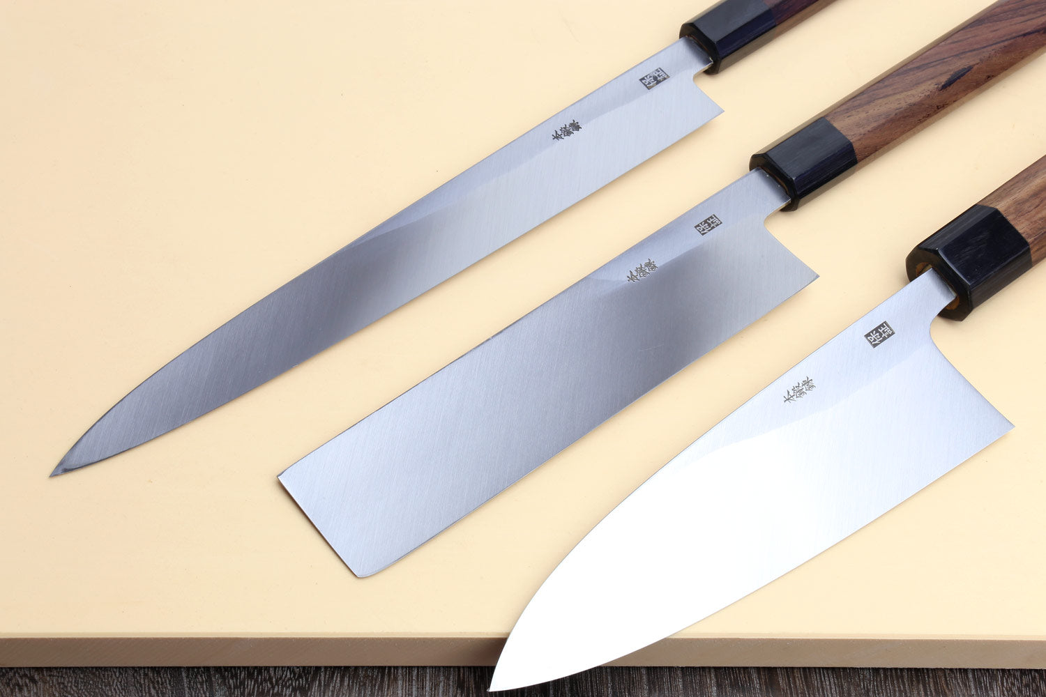 Sashimi Deba Knife Set Stainless Steel Wood Handle Sushi Filleting Slicing  Tuna
