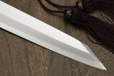 Yoshihiro High Speed Stainless Steel  Yanagi Kiritsuke Sashimi Knife Ebony Handle with Nuri Saya
