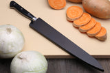 Yoshihiro High Speed Steel Sujihiki Slicer Knife (Black Pakkawood Handle)