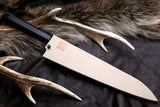 Yoshihiro Mizu Yaki Honyaki Blue Steel #2 Mirror Polished Wa Gyuto Japanese Chef Knife Ebony Handle