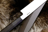 Yoshihiro Mizu Yaki Honyaki Mirror-Finished White Steel Sakimaru Takobiki Sushi Sashimi Japanese Knife Ebony Handle