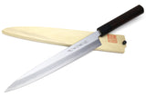 Yoshihiro Left Handed Kasumi White Steel Yanagi Sushi Sashimi Japanese Knife Shitan Handle