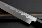 Yoshihiro Suminagashi Blue Steel #1 Yanagi Sushi Sashimi Japanese Knife Ebony Handle with Ebony Saya