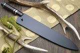 Yoshihiro Mizu Yaki Honyaki Shiroko White Steel #2 Mirror Polished Gyuto Japanese Chef Knife with Triple Nickel Silver Ring Ebony Handle