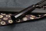 Yoshihiro Mizu Yaki Honyaki Aoko Blue High Carbon Steel Mirror Finished Yanagi Sashimi Japanese Knife (Ebony Handle) with Lacquered Saya Knife cover