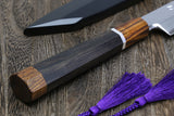 Yoshihiro Ginsan Mirror Polished Stain Resistant Steel Yanagi Kiritsuke Sushi Sashimi Japanese Knife Ebony Handle with Silver Ring