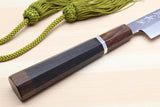 Yoshihiro Hiryu Ginsan High Carbon Stainless Steel Petty Utility Knife Silver Ring Ebony Handle with Nuri Saya Cover