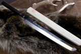 Yoshihiro Mizu Yaki Honyaki Mirror-Finished White Steel Sakimaru Takobiki Sushi Sashimi Japanese Knife Ebony Handle