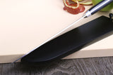 Yoshihiro Aoko Blue Steel Stainless Clad Santoku Japanese Knife 7'' (180mm) Black Pakkawood Handle