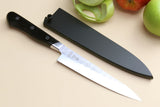 Yoshihiro Aoko Blue Steel Stainless Clad Petty Japanese Knife 5.3'' (135mm) Black Pakkawood Handle