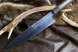 Yoshihiro Mizu Yaki Honyaki Mirror-Finished Mt. Fuji with Full Moon Gyuto Chefs Knife with Ebony Handle